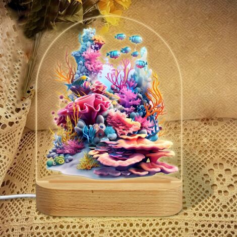 Veilleuse en forme d'arc avec récif corallien multicolore Lampe LED 7 couleurs Décoration chambre enfant Cadeau baby shower (1/5)