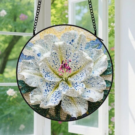 Suspension en vitrail, attrape-soleil unique élégant pour intérieur, décoration fenêtre minimaliste, cadeau Noël pour famille, voisin, camarade 9cm (1/5)