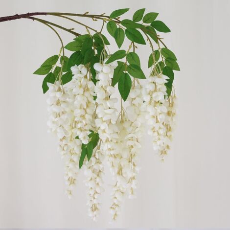 Glycine Artificielle Retombante – 5 Branches – Fleurs Rouges – Plante Fausse – Décoration Intérieur Extérieur 5 Pièce