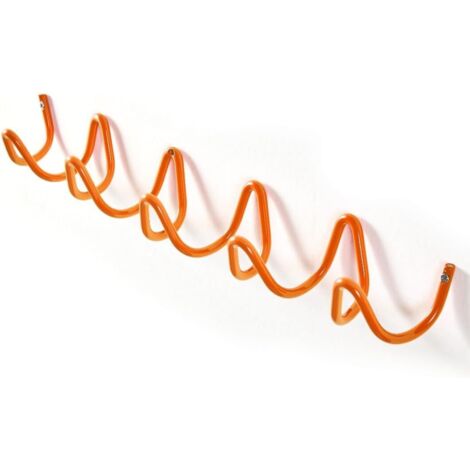 Porte-Manteaux Mural Ondulé Orange – Crochets Multi-Usage pour Manteaux, Chapeaux, Sacs et Parapluies, Barre Métallique Robuste pour Chambre, Salon et Salle de Bain (1/5)