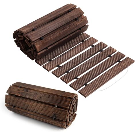 Passerelle en Bois pour Jardin – 8 foot – Chemin de Jardin – Dalle Antidérapante – Décoration Cour et Terrasse Brun foncé (1/5)