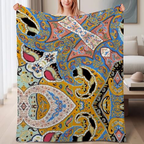 Couverture polaire moelleuse adaptable 60x80 pouces, pour lit, canapé, voyage, camping et décoration (1/4)