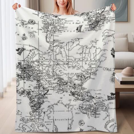 Couverture polaire ultra-douce et isolante 60x80 pouces, idéale pour lit, canapé, voyage, camping (1/4)