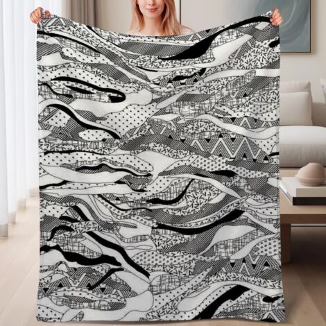 Couverture polaire ultra-douce pour nuit de camping 60x80 pouces, chaude et légère (1/4)