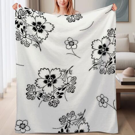 Couverture polaire moelleuse pour randonnée et camping 60x80 pouces, adaptée à lit, canapé, voyage, camping (1/4)