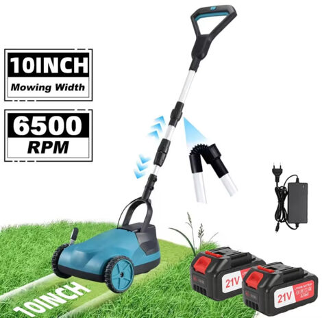 Mini-tondeuse électrique sans fil, désherbeuse, taille-bordures portatif, outil de coupe domestique avec réglage de la hauteur de coupe 2 Batterie