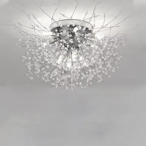 Lampe de plafond luxe LED pissenlit – éclairage 3 couleurs – design nordique pour salle à manger – 220V,Argent (1/5)