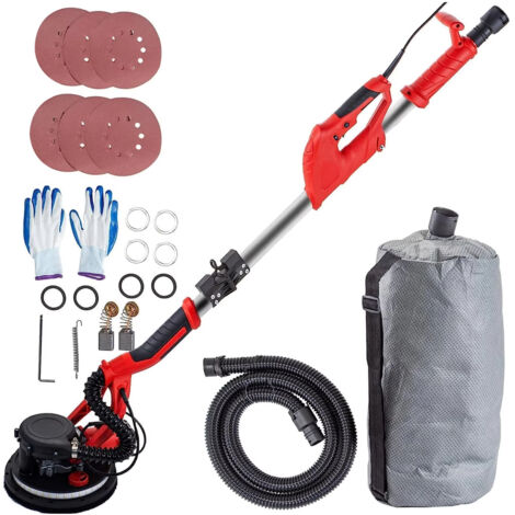 Ponceuse pour cloisons sèches 850 W vitesse variable 800-1750 tr/min ponceuse électrique pour cloisons sèches ponceuse pliable avec poignée télescope (1/5)