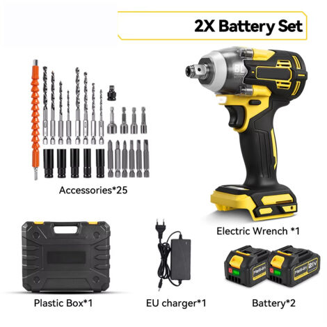 Ensemble de perceuses électriques sans balais, clé à chocs électrique 3 en 1, tournevis, outil électrique pour batterie Makita 18V-2XBattery Set-B (1/5)