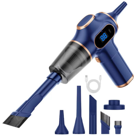 Aspirateur de voiture sans fil ABS, appareil ménager, canapé, bureau, Machine de nettoyage domestique haute puissance, Mini aspirateur de tapis, nouveau-Bleu (1/5)