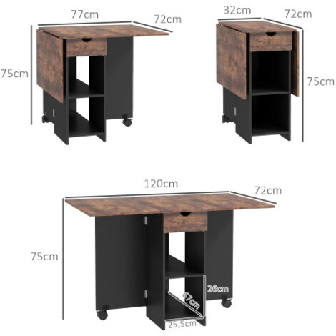 Folding Dining Table with Drop Leaf Design for Small Spaces,Space ...