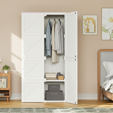 Fortuna Lai – Armoire chambre 6 portes 6 compartiments – Matériaux écologiques – Dimensions 69 x 50 x 136 cm – Design moderne et fonctionnel