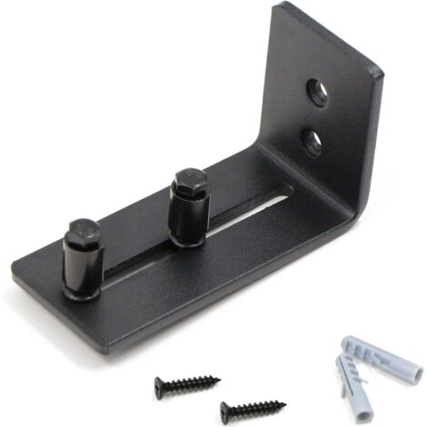 Guide de roulement pour porte coulissante - Avec 2 roulettes - Pour portes coulissantes - Noir (1/5)