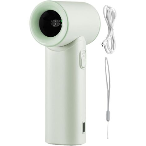 Mini ventilateur portable, rechargeable par USB, vitesse de ventilation réglable, un outil de refroidissement portatif adapté au bureau, au camping et à d'autres occasions.(vert) (1/5)