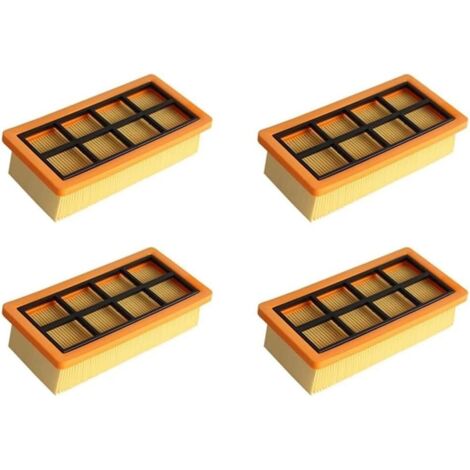 Filtres plissés plats KFI7420 (lot de 4) compatibles avec les aspirateurs Kärcher AD2, AD3.000, AD3.200, AD 3 Premium Fireplace, AD 4 Premium Ash Vacuum Cleaner et Dry Vacuum Cleaner. (1/5)