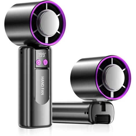 Mini ventilateur portable avec vitesses de vent réglables de 40 à 199 niveaux, doté d'une conception pliable 3 en 1, adapté aux activités de plein air. (1/5)