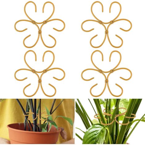 4 Pièces Support de Tige Plante, Tuteur de Croissance Vertical pour Plantes Grimpantes Monstera et Plantes d'Intérieur Fer Support Tige et Treillis pour Culture en Extérieur en Intérieur (1/5)