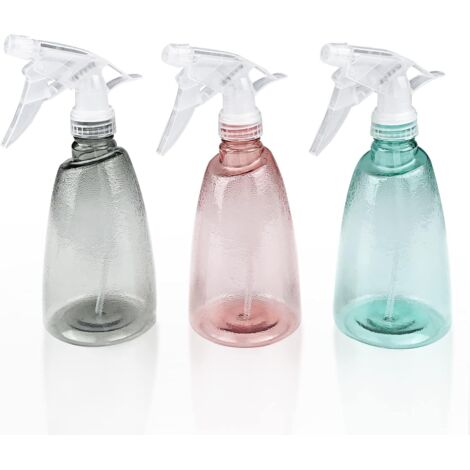 3 Pièces Vaporisateur Vide 500 ml, Rechargeable Gâchette en Plastique Flacon Pulvérisateur, 2 Pulvérisation Modes Transparent Spray Bouteilles, pour Nettoyage, Plante, Cheveux, Jardin (1/5)