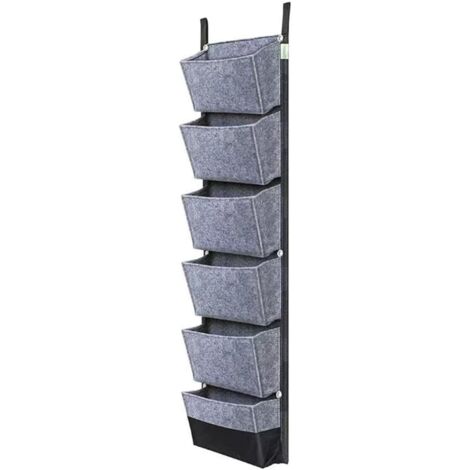 Sacs muraux à suspendre - Pour l'intérieur et l'extérieur - En feutre - 107 x 30 cm - Imperméable - Bac à fleurs vertical - Gris (1/5)