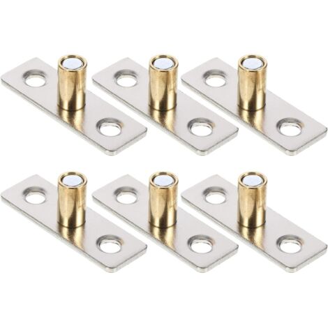 Rails de sol pour porte d'armoire coulissante en 6 pièces, quincaillerie métallique robuste de 8 mm avec têtes en laiton.