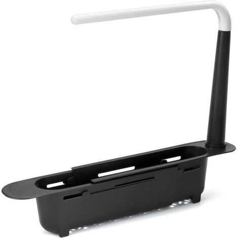 Organisateur d'évier télescopique, organiseur evier cuisine, range eponge evier, noir
