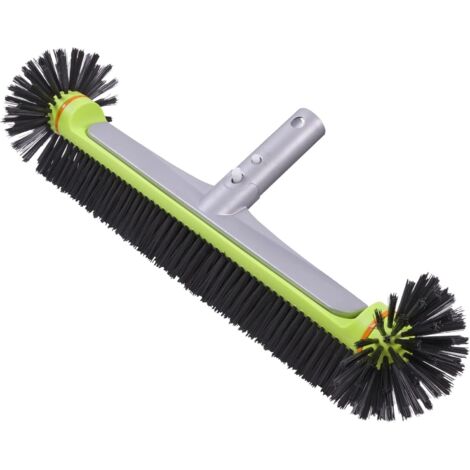 Brosse de piscine ronde robuste pour mur et carrelage avec dos en aluminium renforcé, brosse de qualité supérieure avec poils solides (1/5)