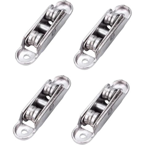 Roulettes pour portes coulissantes - Roulettes de rechange pour armoires et penderies Roulettes lisses avec roulements (roulettes à double gorge) (1/5)