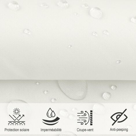 Voile d'ombrage Triangulaire 3x3x4.25m Imperméable Toile Ombrage UV Protection pour Patio Jardin, Terrasse, Extérieur, Balcon,Crème (1/5)