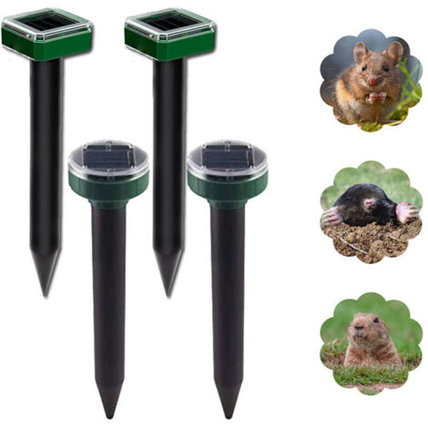 4pcs Solaire Repulsif Taupe, Répulsif Taupe Solaire à Ultrason, IP65 Étanche Répulsif Solaire de Taupe, Répulsif Serpent Ultrason, Répulsif Solaire pour Anti Taupe (1/5)