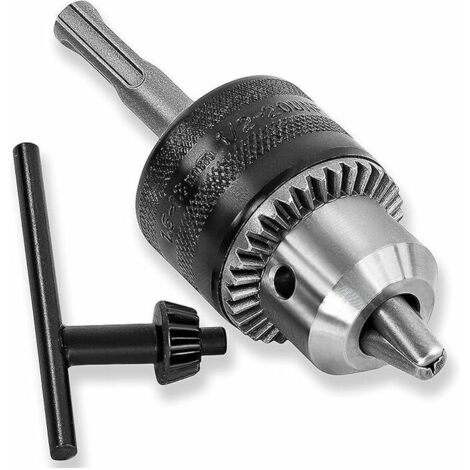 Mandrin Perceuse 1,5-13 mm 1/2-20 UNF avec adaptateur sds plus et clé de Serrage.Gu.B/bon (1/4)