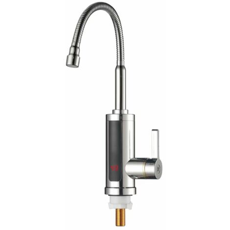 Robinet de chauffe-eau instantané robinet électrique avec chauffe-eau instantané Chauffe-eau 3000W Affichage de la température à LED mitigeur mitigeur robinet de cuisine (sans conduite d'eau) (1/5)