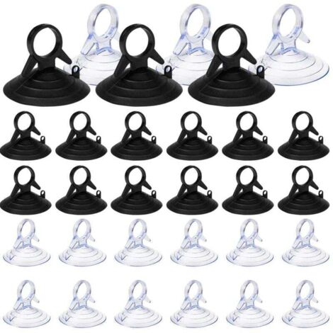 60 Pièces Ventouse pare Soleil, 45mm Ventouse Sans Crochets Ventouse, PVC Ventouses Mini Ventouse Transparente et Noire Ventouse, Ventouse pour Vitre (1/5)