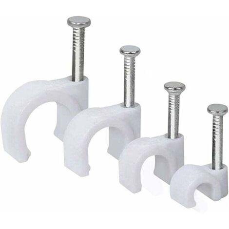 Serre-câbles pour câbles Pinces à clous 6 7 8 10 mm Serre-câbles Pinces à clous Clips adhésifs avec clous pour la fixation du matériau du câble pour la fixation du matériau du câble (100 par ta (1/5)