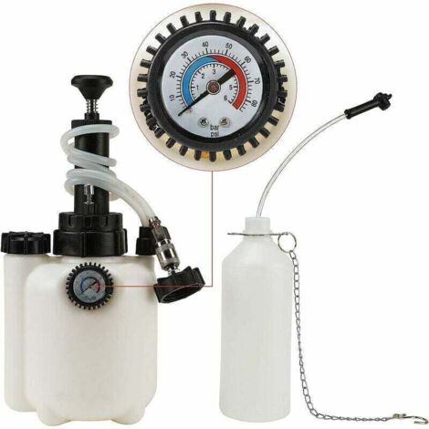 Outil du mécanicien 3L Purgeur de Frein Voiture, Purgeur de Liquide de Frein, avec Adaptateur E20, Pression de Service de 10-30 PSI, Bleeder de Frein