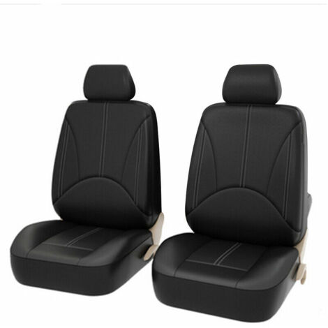 Housse de siege auto en cuir artificiel universel en cuir PU, ensemble de 4 pieces noir - ensemble de 4 pieces noir