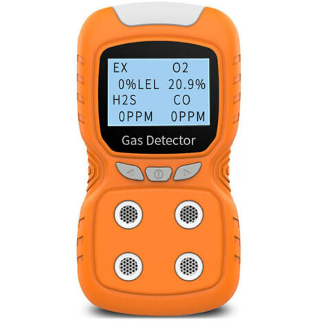 Détecteur de gaz Analyseur de testeur de compteur de moniteur à 4 gaz Détecteur de gaz portable Moniteur de CO Détecteur de gaz toxique numérique écran LCD rechargeable Son lumineux Alarme de vibratio (1/5)