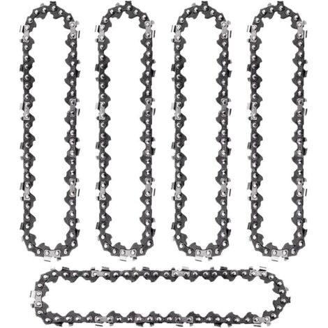 Lot de 5 mini chaînes de tronçonneuse pour lame de tronçonneuse de 15,2 cm, 37 maillons d'entraînement pour tronçonneuse à pas LP de 6,35 mm pour mini tronçonneuse manuelle sans fil, lame en acier