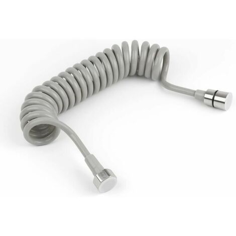 3M Flexible de Douche Télescopique, Tuyau de Ressort de Salle de Bain, Tuyau Spiralé avec Raccord en acier Inoxydable, pour Pistolet de Douchette de Bain (1/5)