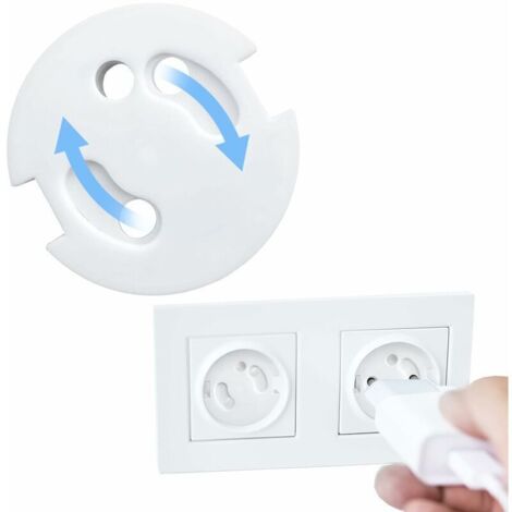 Cache Prise Bébé Français-Protection Prises Bebe-Caches Prises Electrique-Sécurité Enfant-Mécanisme Tournant，10Pcs
