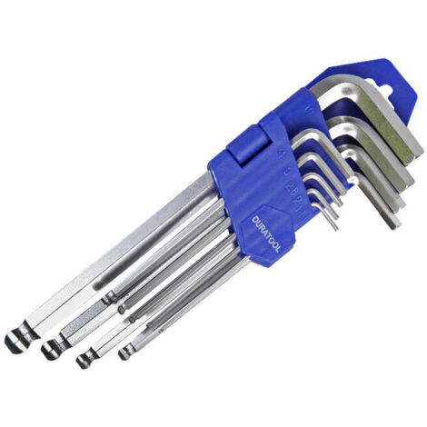 Clefs Allen Males Longues pour vélos Clés à embout sphérique,SEMAket,bleu,1 jeu de 9 pièces (1/5)