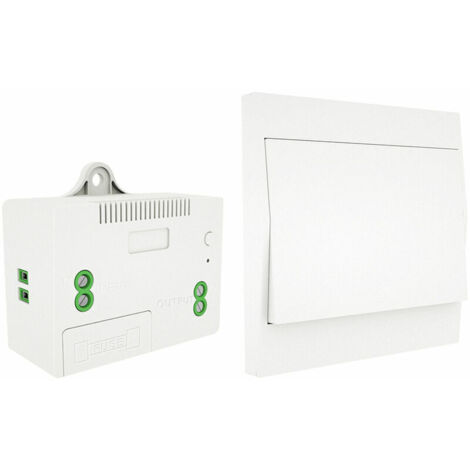 110-230V Interrupteur d'éclairage sans fil et kit de récepteur Interrupteur auto-alimenté Télécommande Luminaire, 1 interrupteur et 1 récepteur - 1 interrupteur et 1 récepteur (1/4)