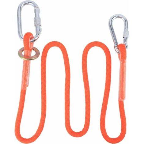 Longe de sécurité professionnelle en nylon avec crochet - Harnais d'escalade de protection contre les chutes haute résistance Corde de ceinture de sécurité pour travaux aériens de 1,6 m avec crochet (1/5)