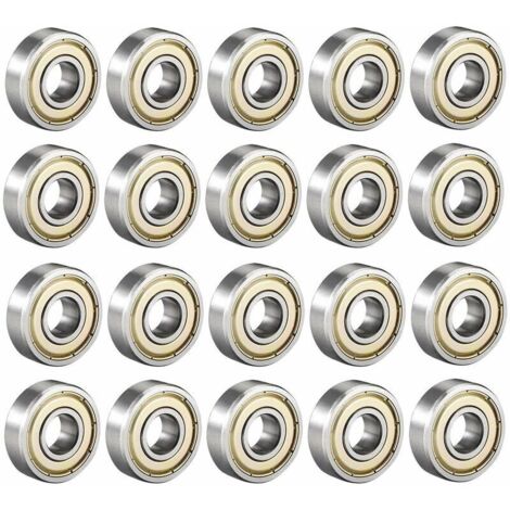 6000ZZ Roulement à billes 10 mm x 26 mm x 8 mm Roulements à billes à double blindage à gorge profonde 80100 Roulement à rouleaux Roulement à billes radial miniature, lot de 20,GU.B/bon (1/4)