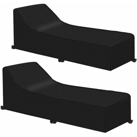 Housse de transat de jardin en tissu Oxford 210D imperméable et coupe-vent pour transat, transat (210 x 75 x 40/80 cm) - Lot de 2 (1/5)