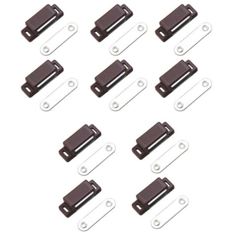 Loqueteau magnétique puissant – force de maintien 4kg – lot de 10 - brun – aimant porte – loqueteau aimant – aimant placard – aimant porte de placard (1/5)