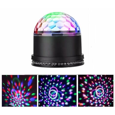 Boule Disco, Boule a Facette 12W 51 LEDs 12.5x12.5x13CM Lampe de Scène Lumière Soirée Lumière Fête Ampoules Jeux de Lumière Projecteur Rond en Cristal Pour Fête d' Mariage,Bar, Club, Décor