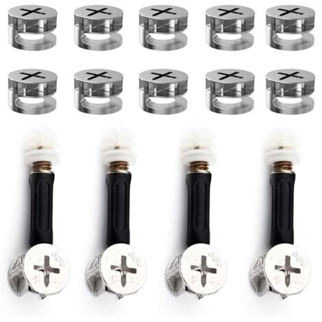 Le kit de connexion de meubles trois en un 4PCS,  le jeu de vis de fixation de quincaillerie de meubles sont utilisés (1/4)