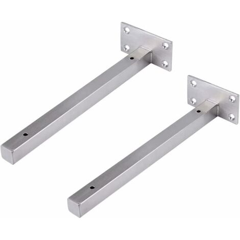 30cm Supports éTagèRe Flottants, Monté éTagèRe, Equerre Industrielle Etagere Murale Fixation Invisible Supports Vintage Equerre Murale Equerre Metallique Bricolage Argent avec Vis (2 PièCes)