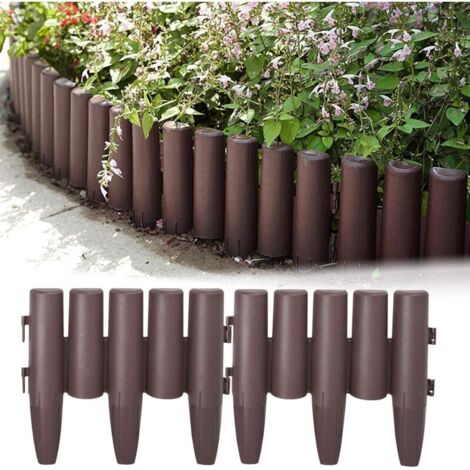 Bordure de Jardin délimitation de Plates-Bandes - 5 pièces Pelouse ou palissade Aménagement du Jardin, Aspect Bois - 28 cm x 24 cm (Chaque pièce) (1/5)
