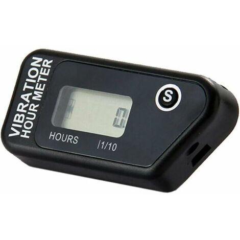 Numérique Vibration Compteur d'Heure Complet Imperméable À L'eau Réinitialisable Vibration Compteur d'Heures Sans Fil pour Toutes Vibrantes Machine Moto Snowmobil ATV (noir) (1/4)